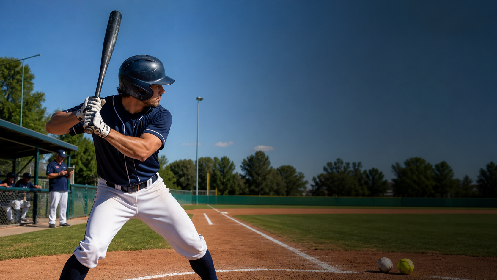 Bateador zurdo en una cancha de softball y béisbol